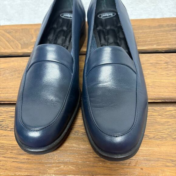 Rockport Total Motion Leather Slim Slip On Loafer Navy Blue Womens Size 7M - Picture 6 of 9